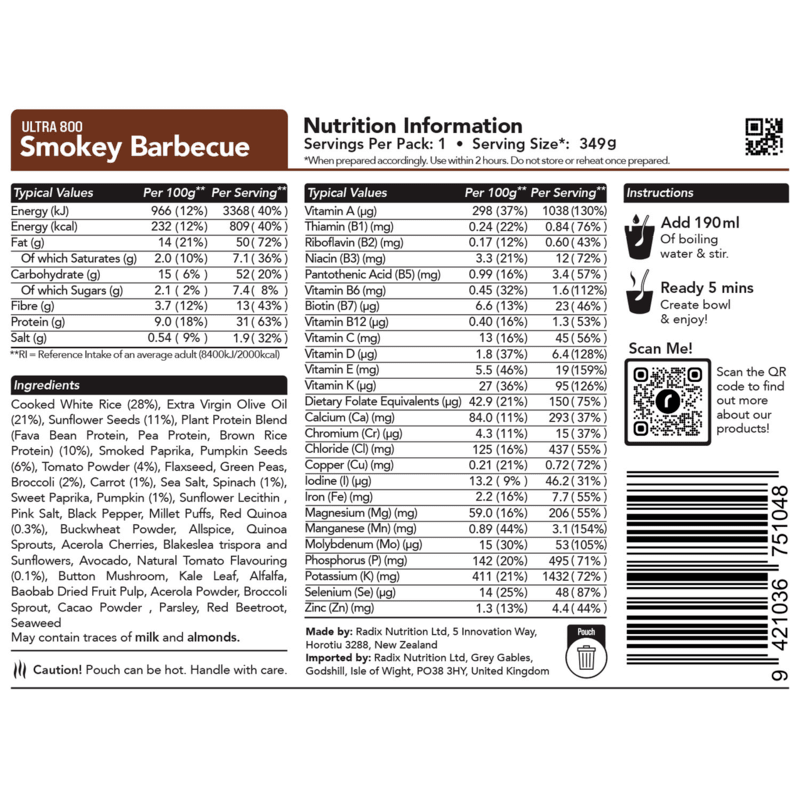 Smokey Barbecue Meal - Ultra - 800kcal