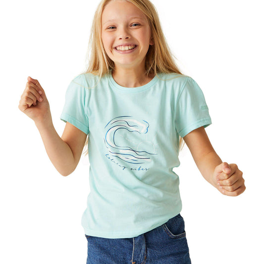 Regatta Girls Bosley VII Bleached Aqua T Shirt