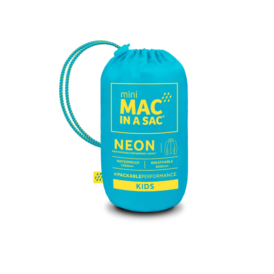 Mac In a Sac Origin 2 Edition Kids Waterproof Jacket |Neon Blue