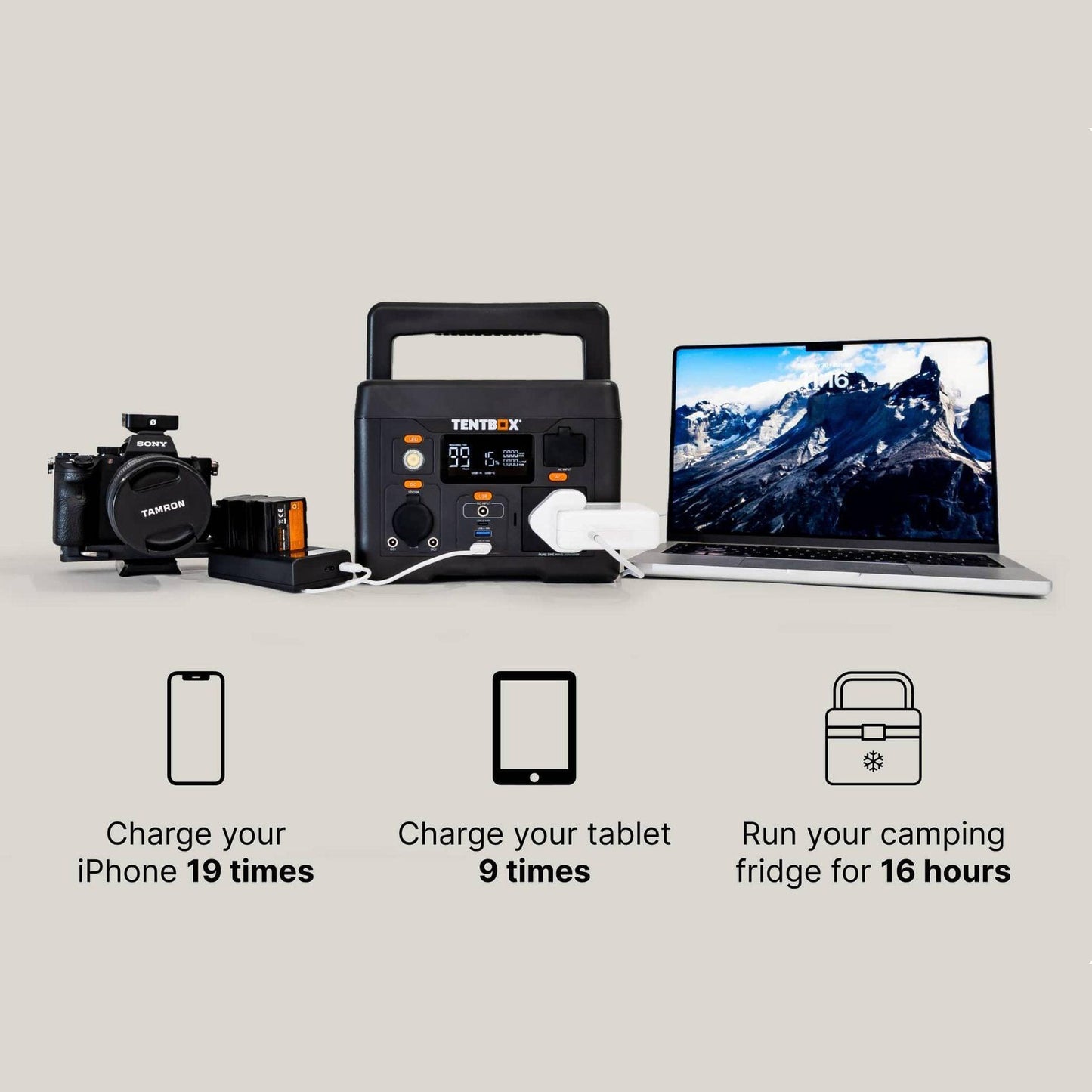 PowerStation - Charge On-the-Go with TentBox Stay powered on your TentBox adventures with the PowerStation. Charge multiple devices easily. Visit our Tentbox Showroom in Glasgow, Scotland!