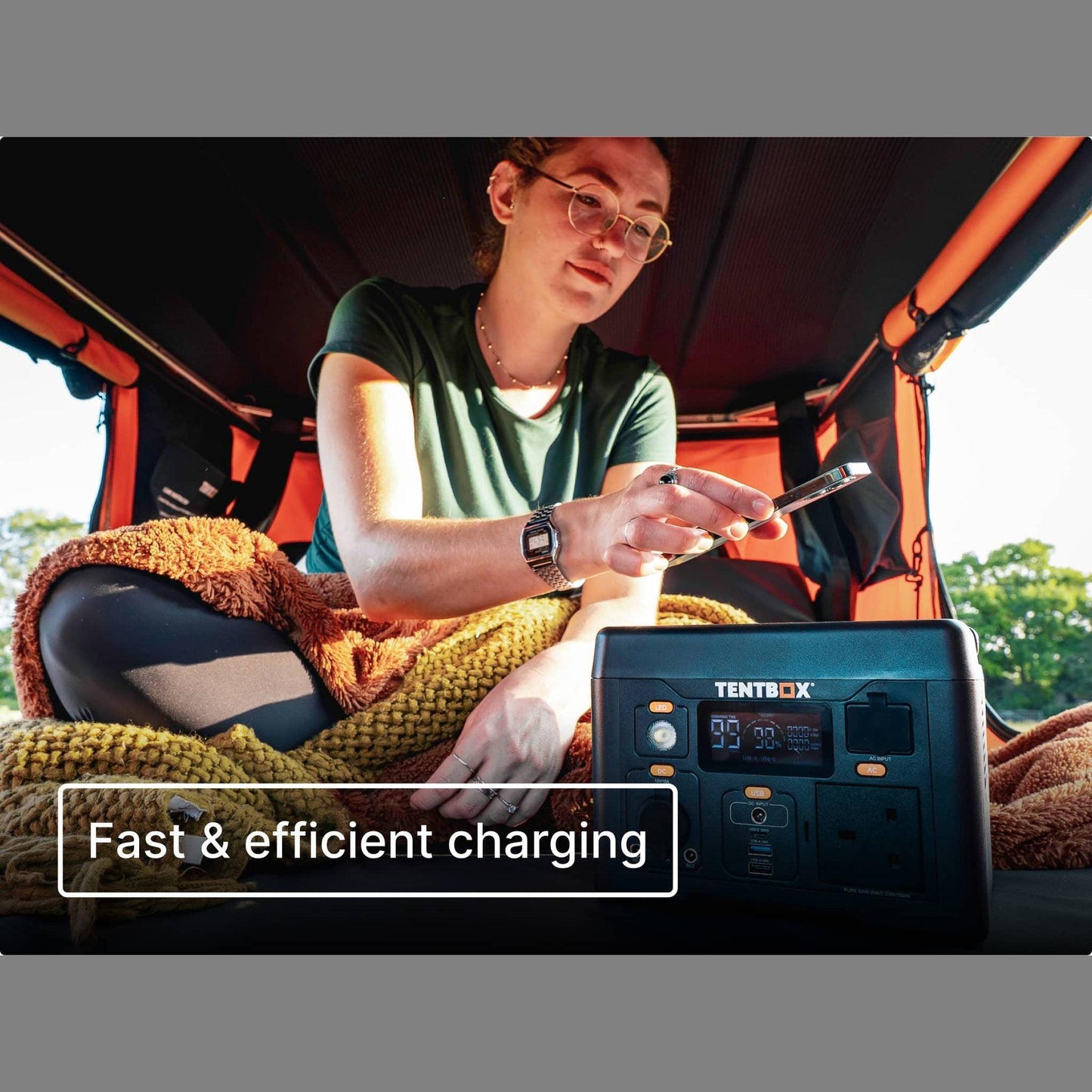 PowerStation - Charge On-the-Go with TentBox Stay powered on your TentBox adventures with the PowerStation. Charge multiple devices easily. Visit our Tentbox Showroom in Glasgow, Scotland!