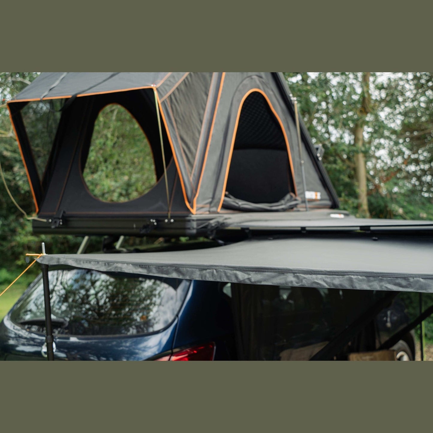 TentBox Awning Room Transform your TentBox Side Awning into a roomy space. Keep the doors down to create an enclosed, weatherproof area, or roll them up to enjoy an open, airy space. For added versatility, use our Telescopic Props (sold separately) to ent