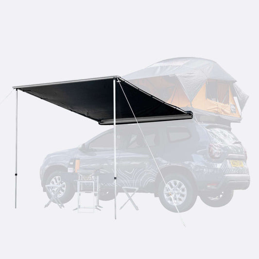 TentBox Side Awning Set (Universal Brackets) 2023 Update: Enhanced materials and a more durable design for the moving parts. The TentBox Side Awning is the ideal addition to your camp, providing shelter from both rain and sun. With its simple, sturdy cons