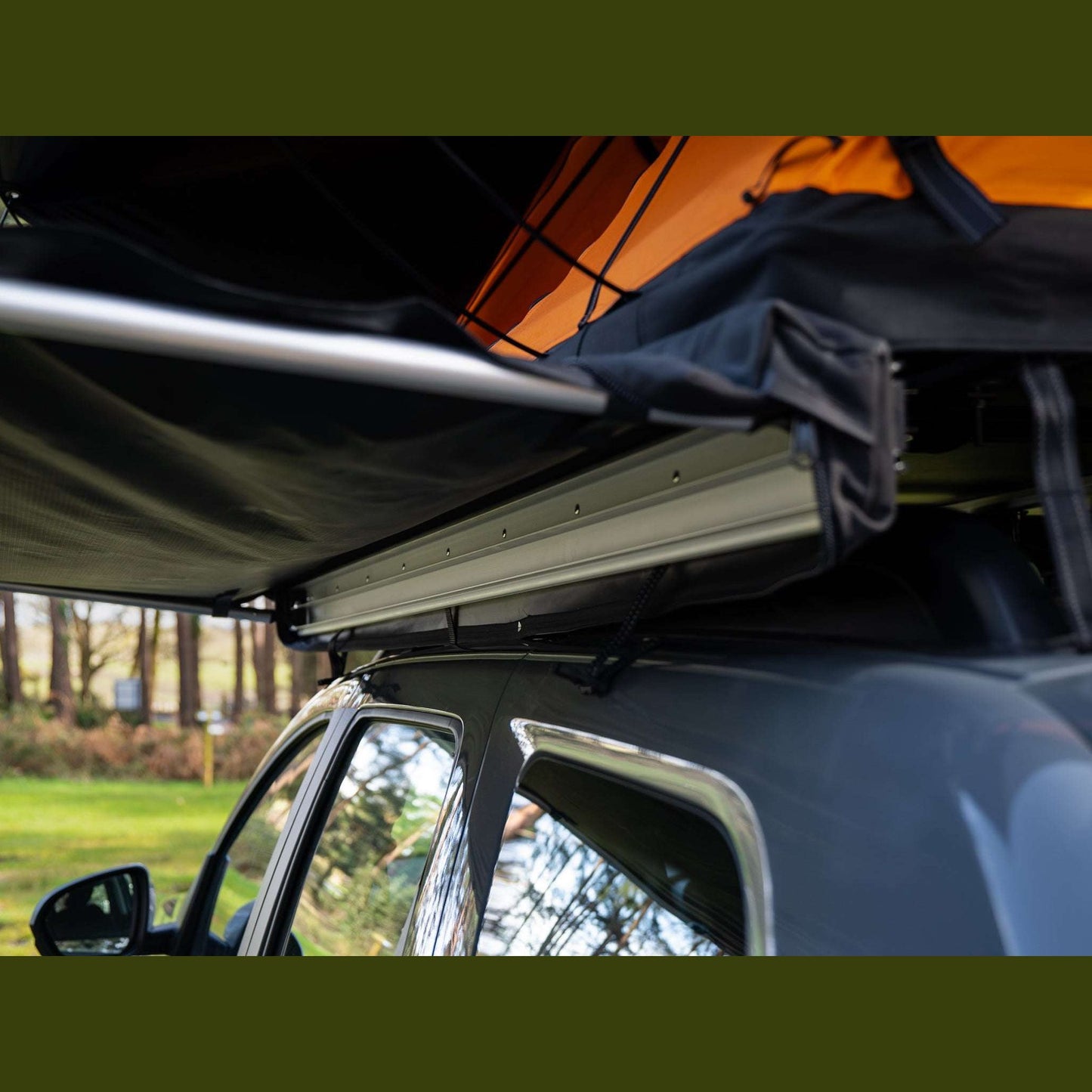 TentBox Side Awning Set (Universal Brackets) 2023 Update: Enhanced materials and a more durable design for the moving parts. The TentBox Side Awning is the ideal addition to your camp, providing shelter from both rain and sun. With its simple, sturdy cons
