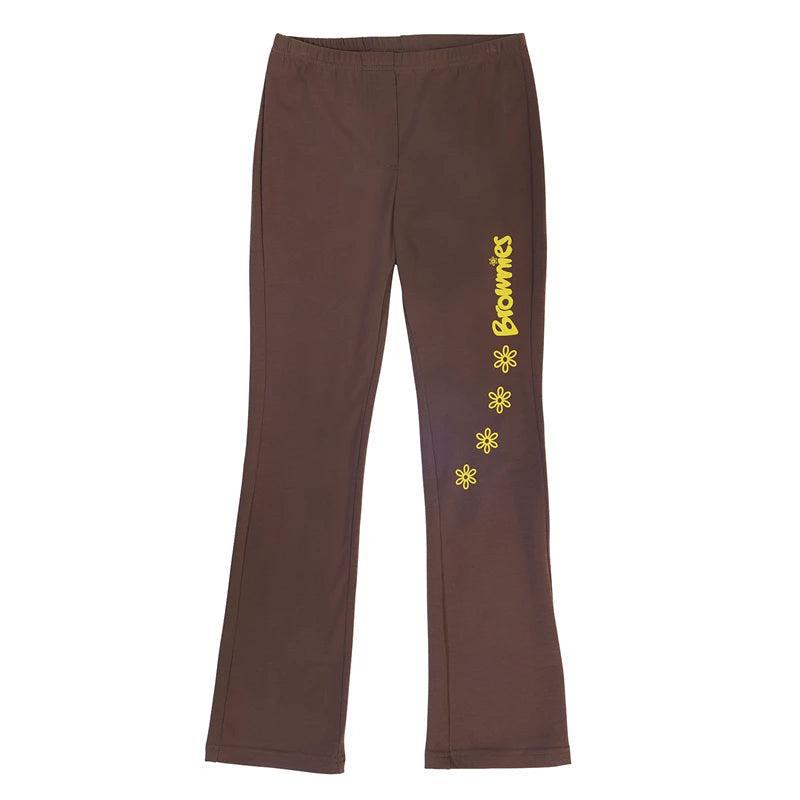 Brownie Girl's Leggings, Brown