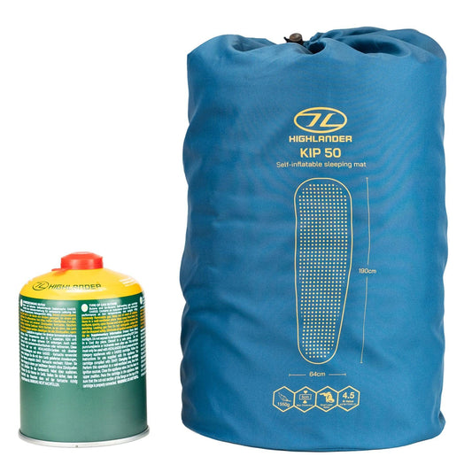 Highlander Self-Inflating Kip Mat 50mm – 3 Season Camping Sleeping Mat