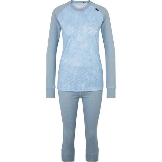 Ziener Jesina Women’s Winter Sports Top – Performance Layer, Blue Stripe / Frozen Blue UK 10 / EU 38