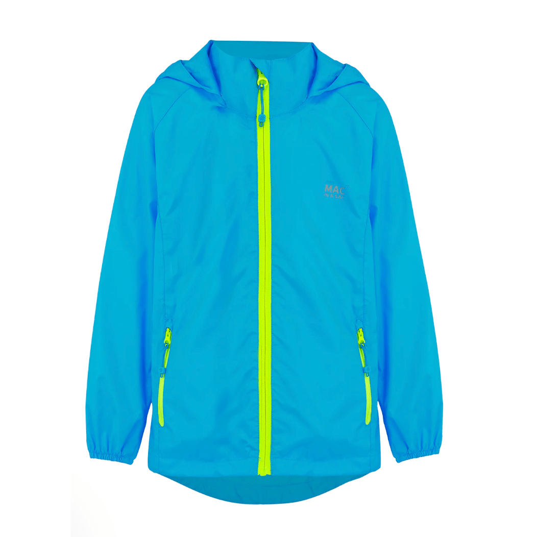 Mac In a Sac Origin 2 Edition Kids Waterproof Jacket |Neon Blue