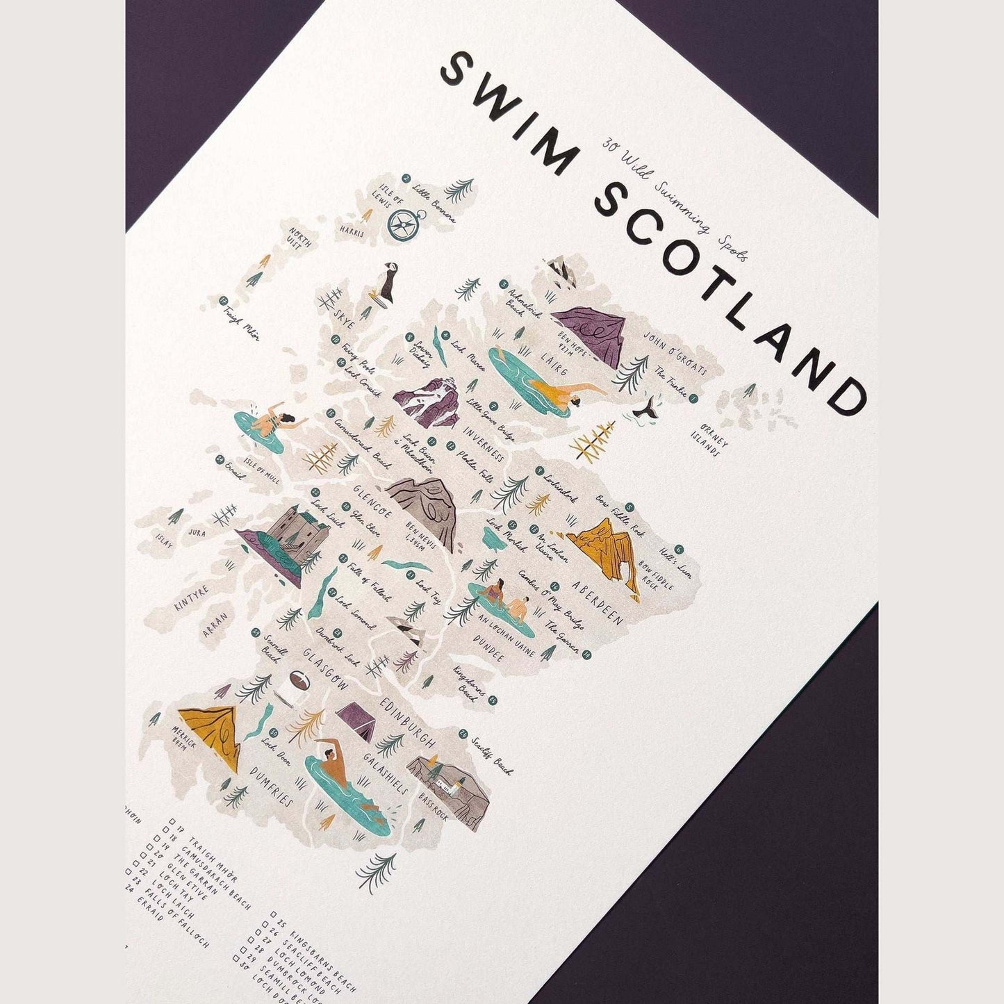 Swim Scotland A3 Map Checklist
