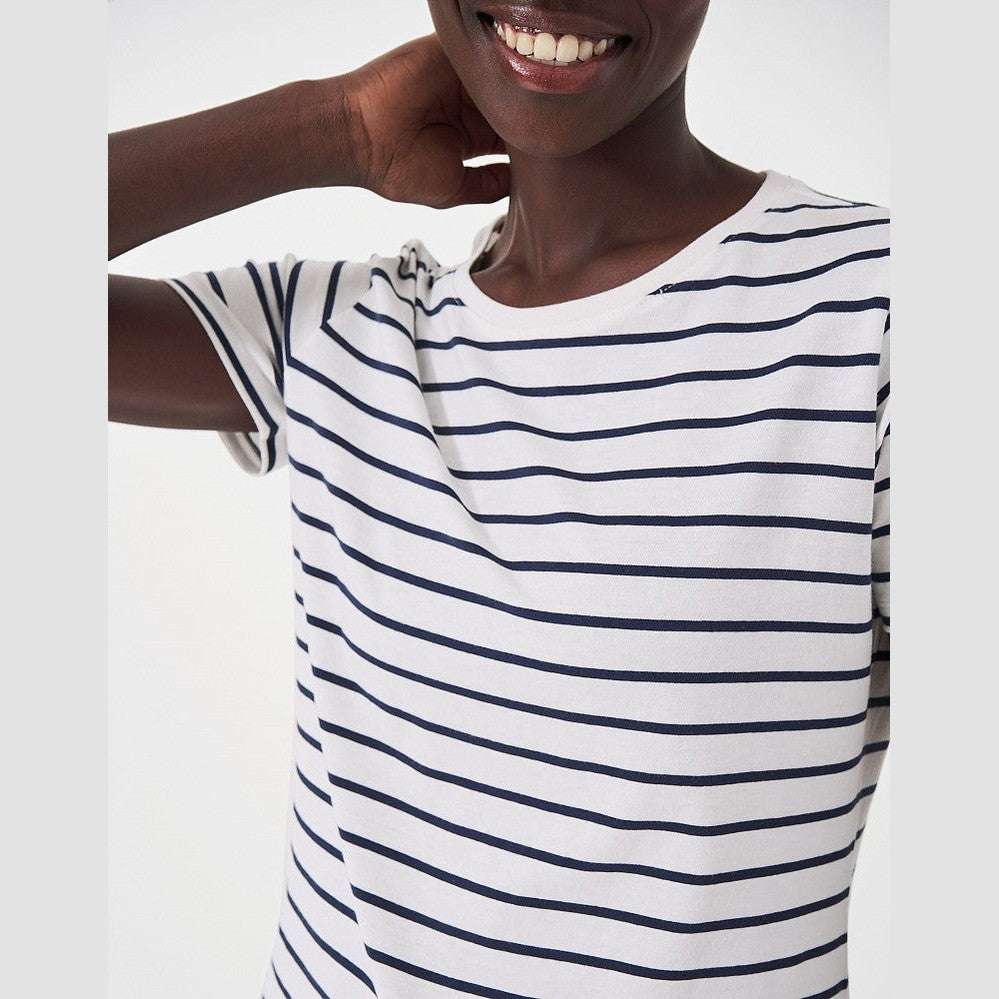 Crew Breton T-Shirt White/Navy
