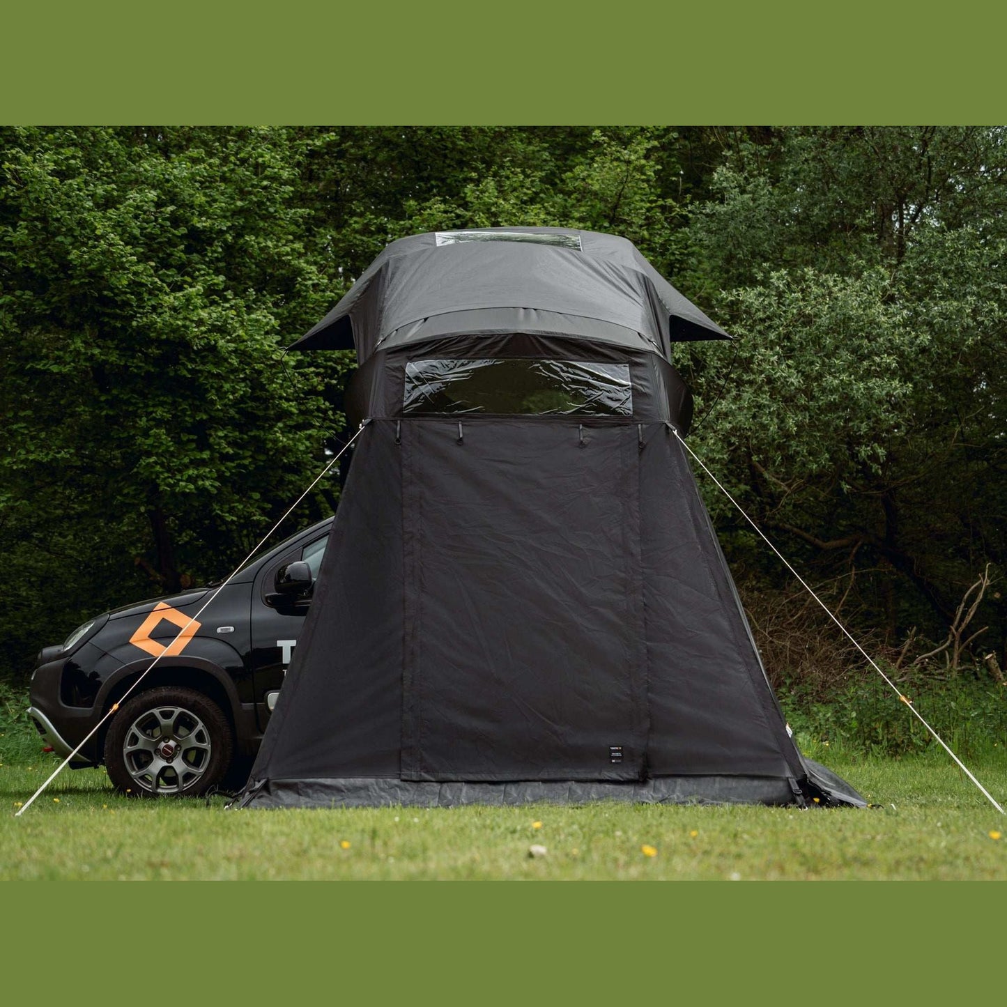 TentBox Living Pod (Lite 2.0) Effortlessly expand your TentBox Lite 2.0 setup with the Living Pod, designed to create a spacious, weatherproof area beneath the fold-out section of your rooftop tent. Whether you're camping in the Scottish Highlands or esca