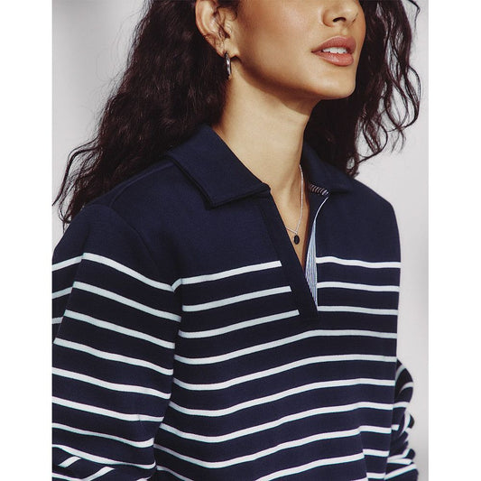 Crew Sandy Sweat With Collar Dark/Navy/White