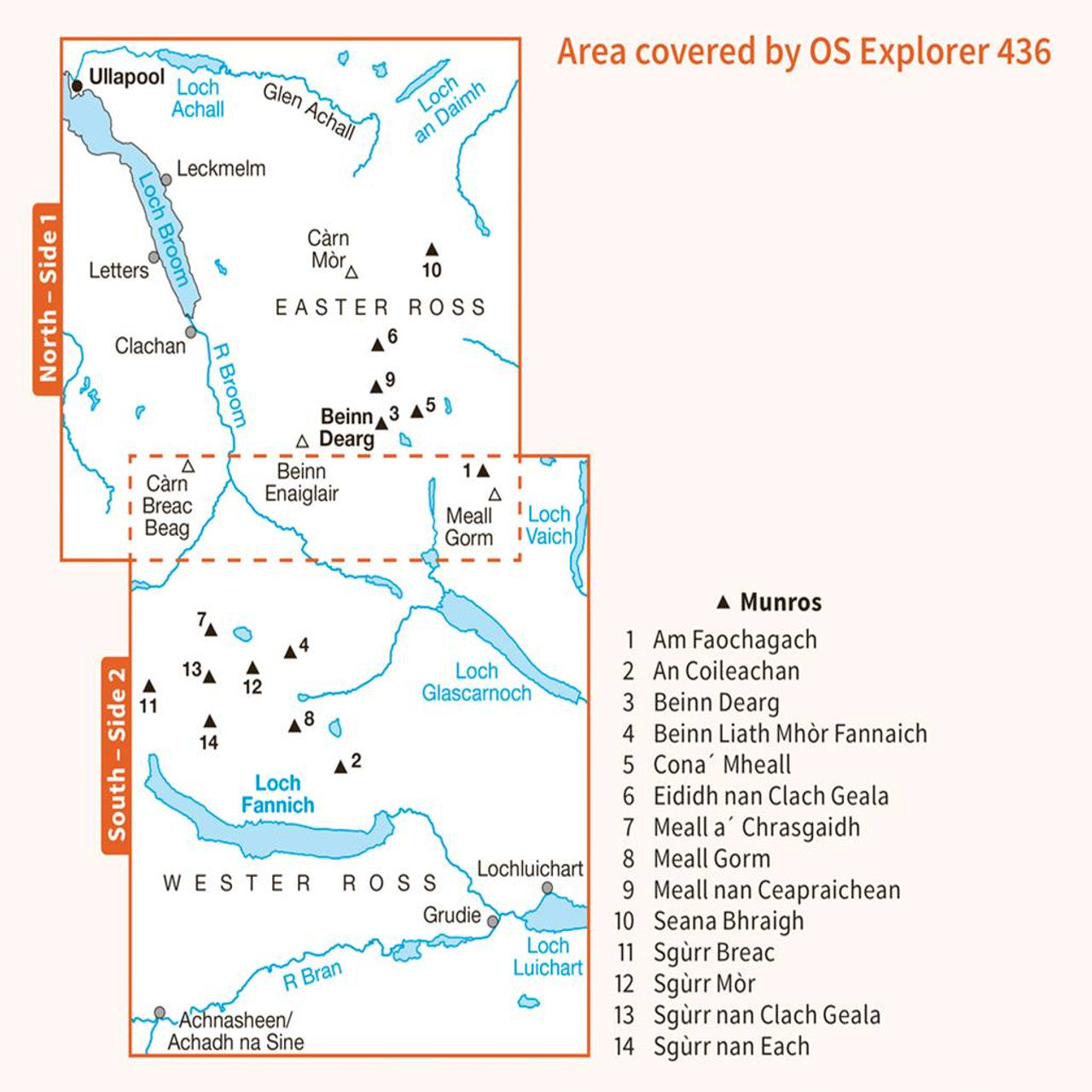 OS Explorer Map Beinn Dearg and Loch Fannich 436