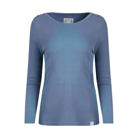 Weird Fish Maine Organic Cotton Ribbed Outfitter T-Shirt Blue Mirage