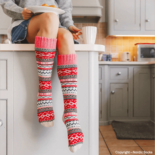 Nordic Socks - Ida Knee High Red