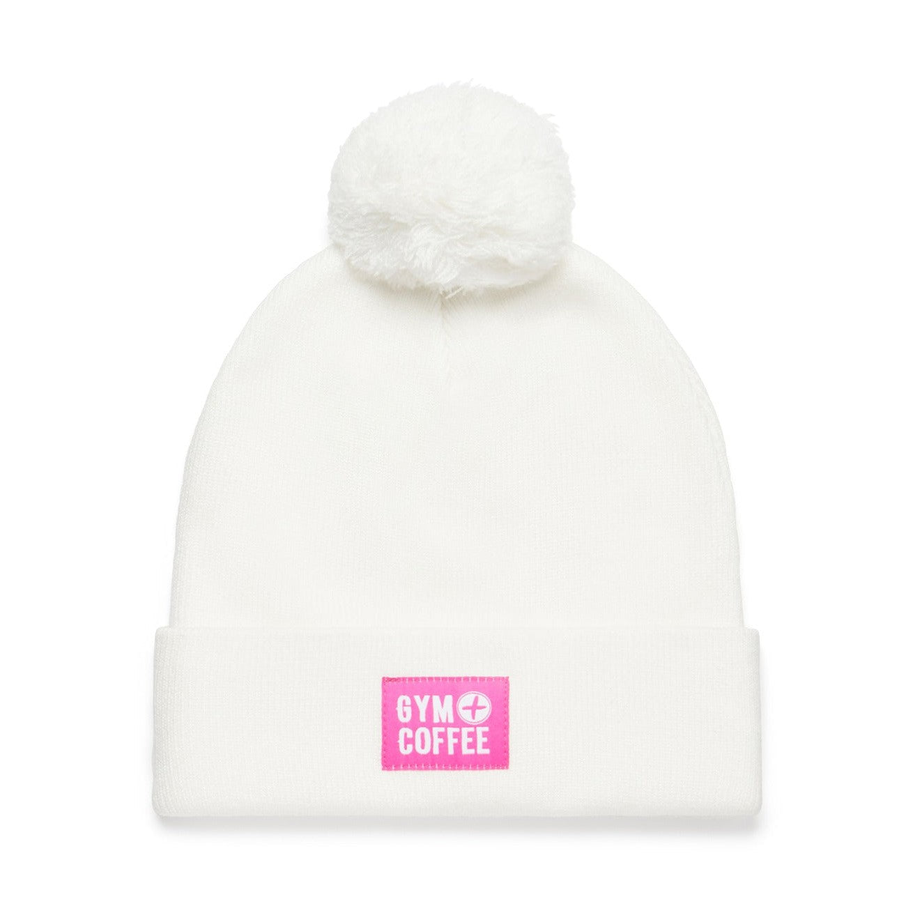 Knit Bobble Beanie in Soft White
