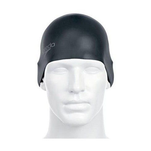 Speedo Plain Moulded Swim Hat One Size Black