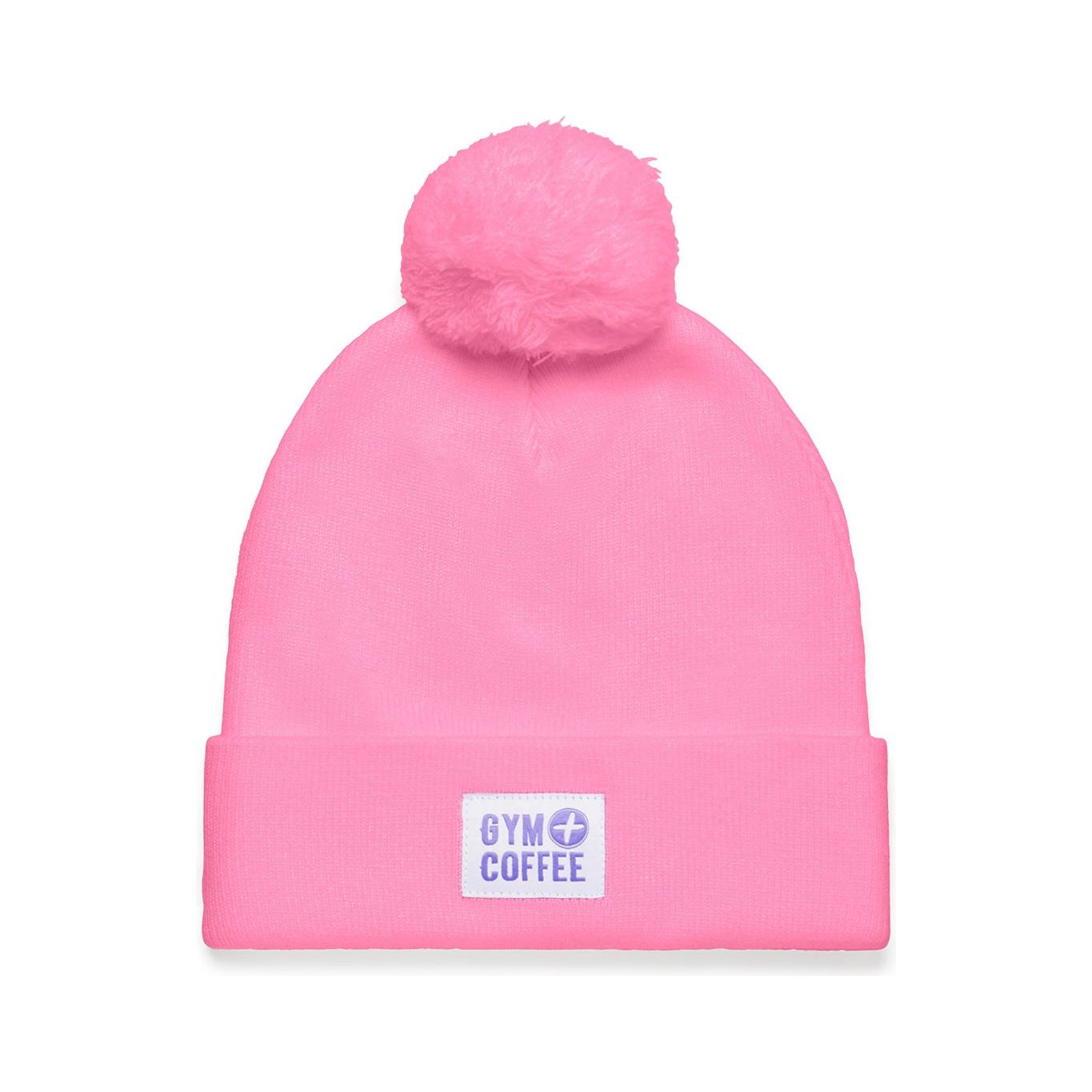 Knit Bobble Beanie in Bright Pink