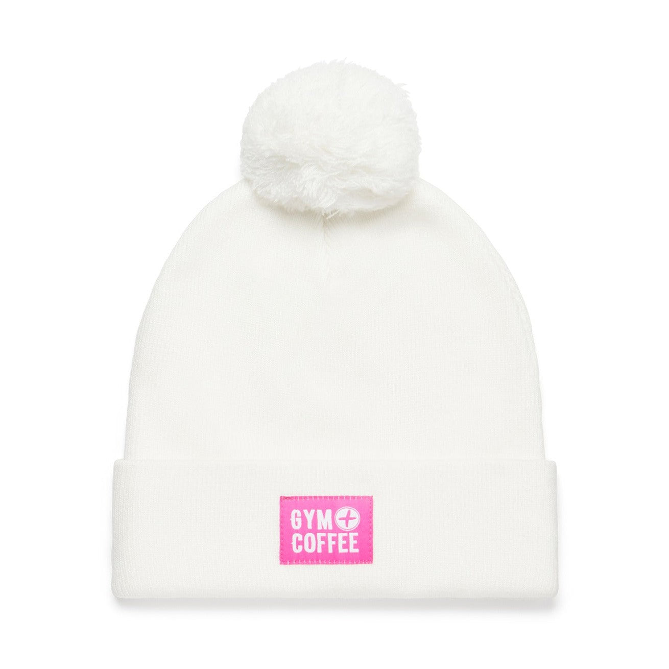 Knit Bobble Beanie in Soft White