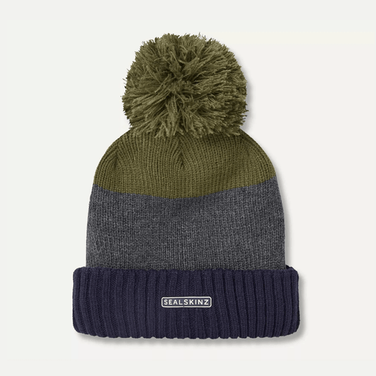 Sealskinz Men's Flitcham Waterproof Hat Navy/Grey/Olive