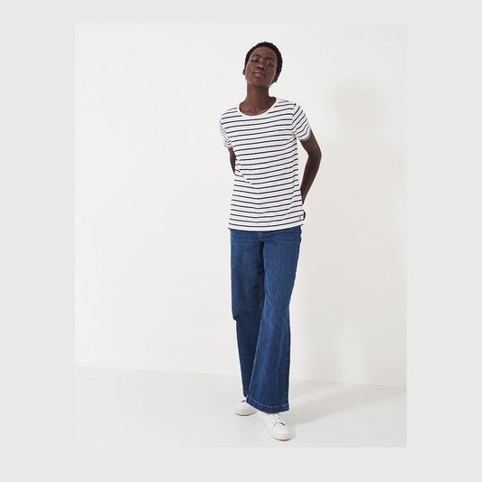 Crew Breton T-Shirt White/Navy