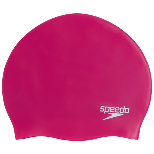 Speedo Plain Senior Moulded Silicone Swimming Cap Pink