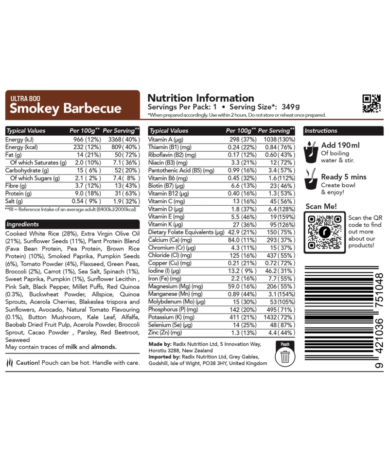 Smokey Barbecue Meal - Ultra - 800kcal