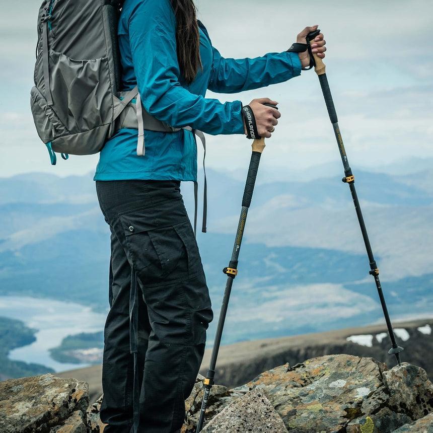 Highlander Skye Carbon Fibre Walking Poles Set of Two – Lightweight Adjustable Trekking Poles