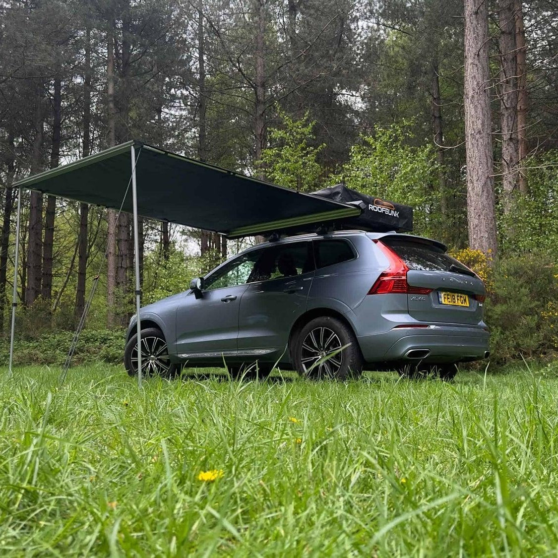 RoofBunk Universal Pull Out Side Awning – 2m x 2.5m Waterproof Roof Tent Awning