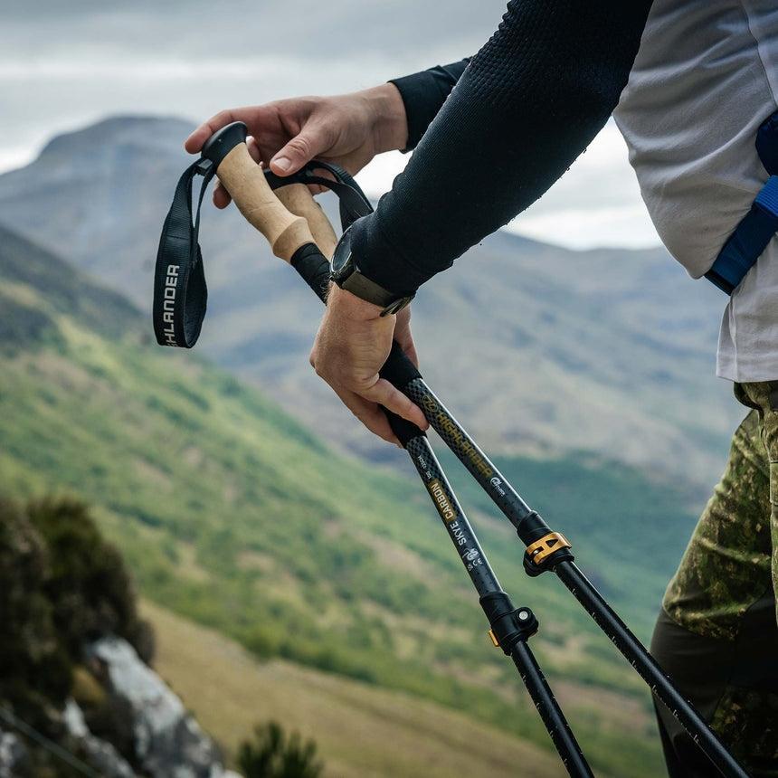 Highlander Skye Carbon Fibre Walking Poles Set of Two – Lightweight Adjustable Trekking Poles