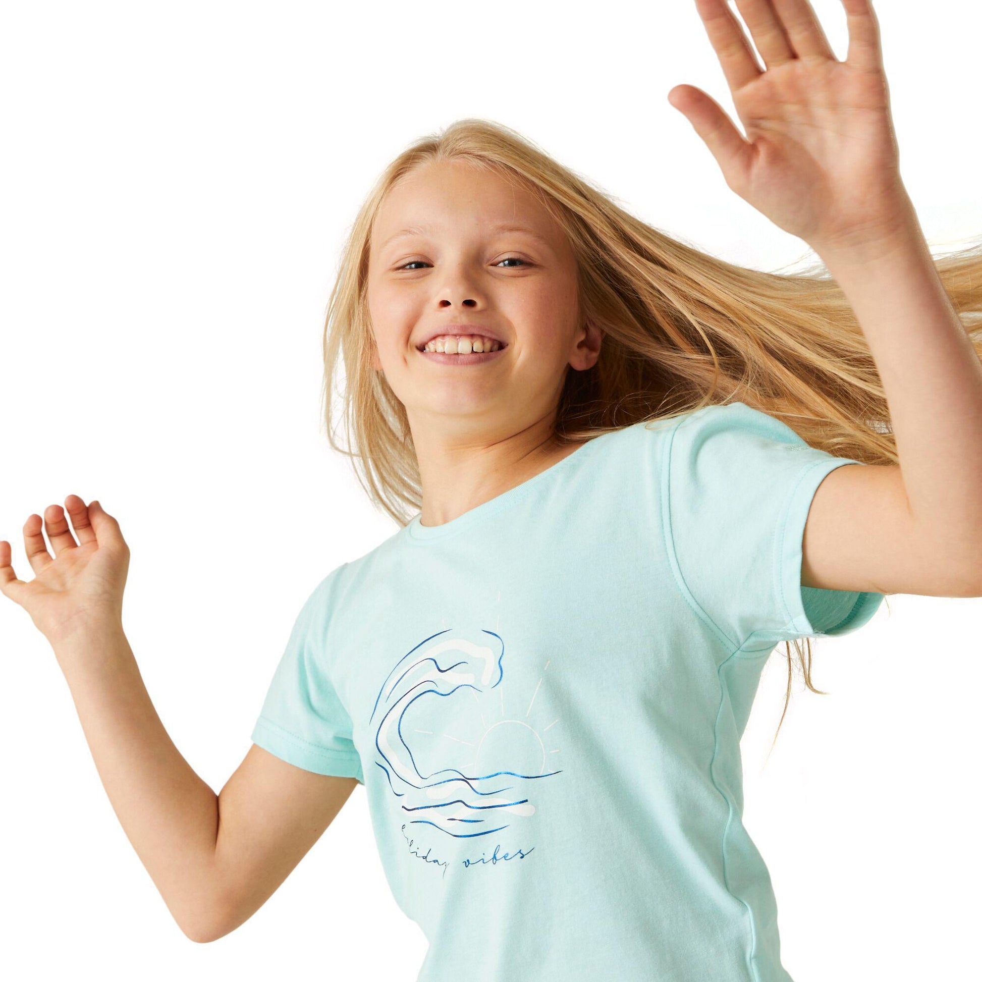 Regatta Girls Bosley VII Bleached Aqua T Shirt