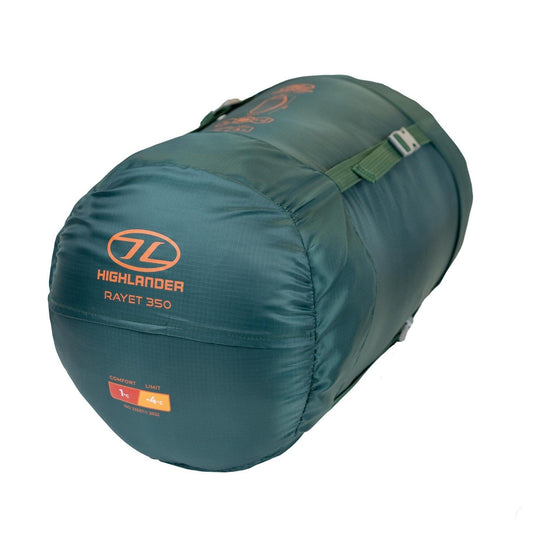 Highlander RAYET 350 Sleeping Bag – Pine Green 2–3 Season