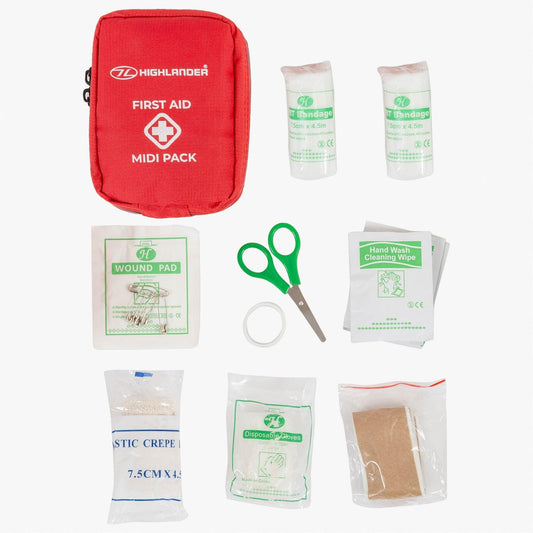 Highlander First Aid Midi Pack | Compact Hiking & Camping First Aid Kit