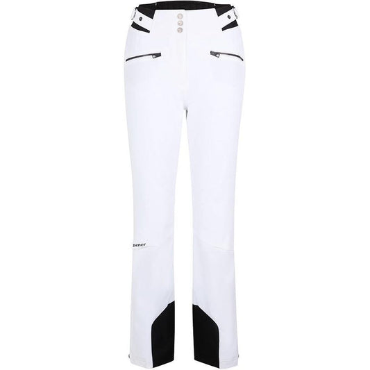 Ziener Tilla-Z Women’s Ski Trousers – Waterproof & Breathable Snow Pants, White UK 10 / EU 38