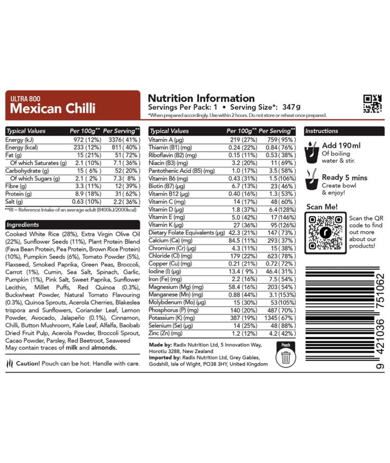 Mexican Chilli Meal - Ultra - 800kcal