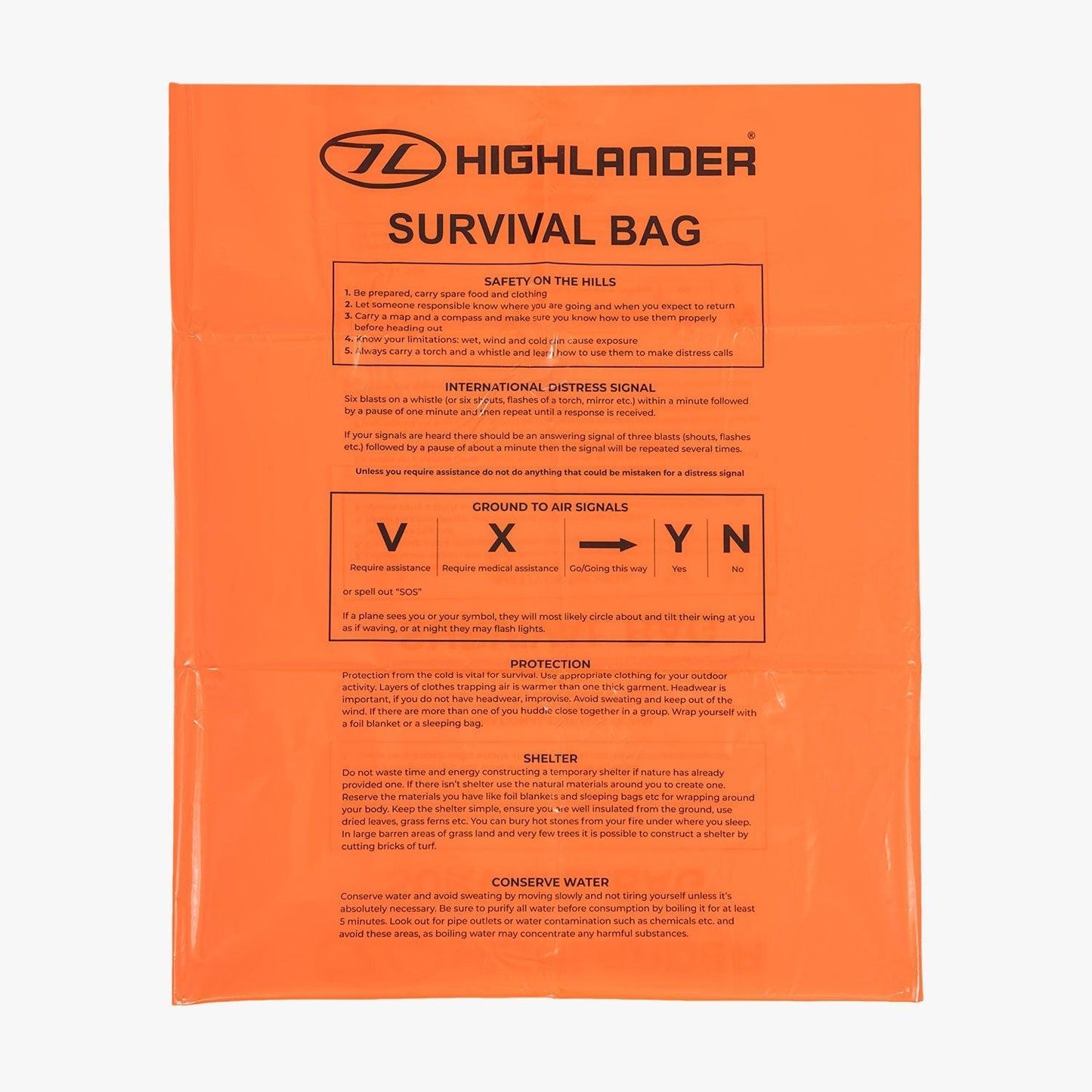 Highlander Emergency Survival Bag – Lightweight Hi-Vis Bivvy Shelter
