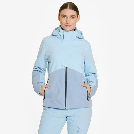 Ziener Teda Women’s Ski Jacket – Insulated & Breathable Snow Jacket, Frozen Blue Stru UK 10 / EU 38