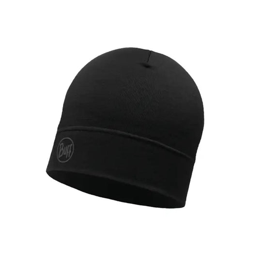 Buff Merino Lightweight Beanie Solid Black