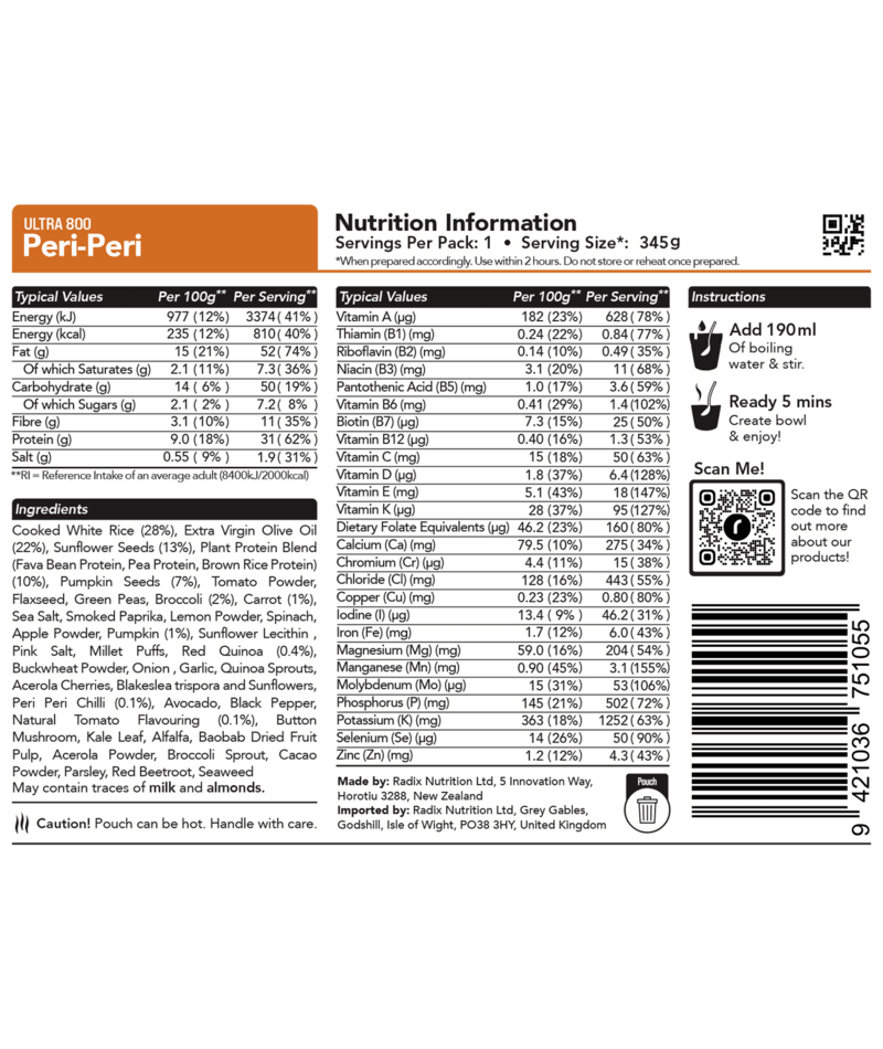 Peri Peri Meal - Ultra - 800kcal