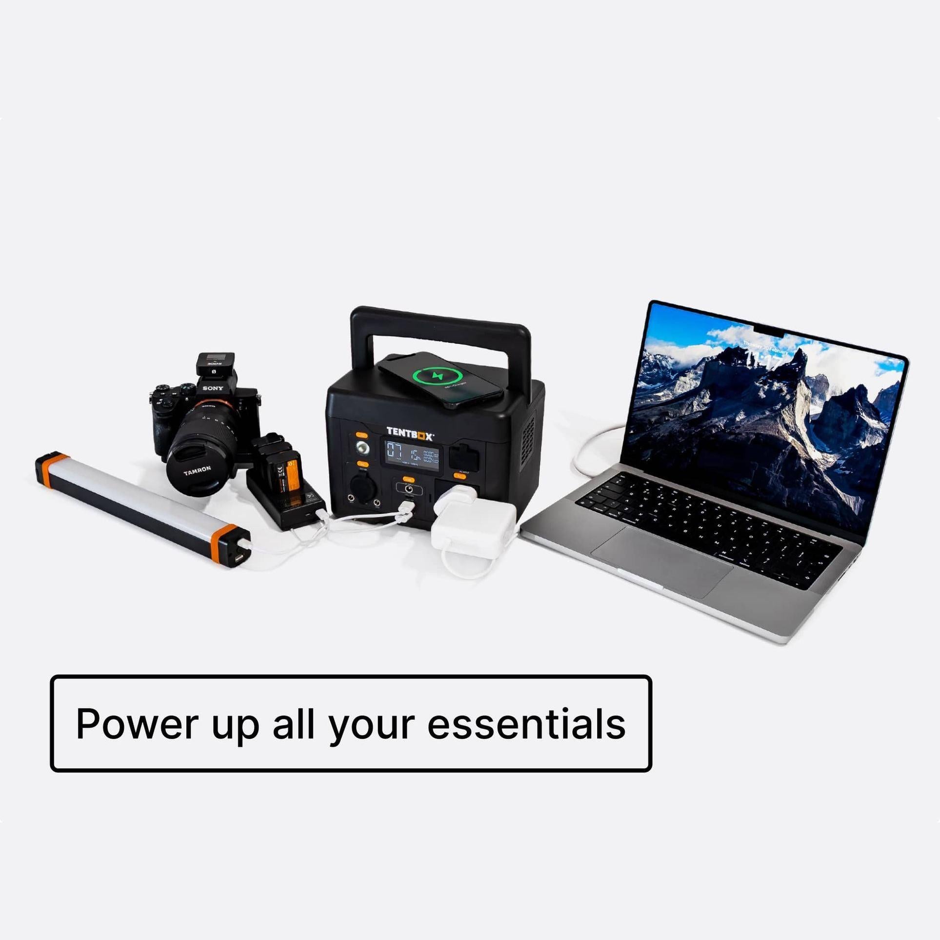 PowerStation - Charge On-the-Go with TentBox Stay powered on your TentBox adventures with the PowerStation. Charge multiple devices easily. Visit our Tentbox Showroom in Glasgow, Scotland!