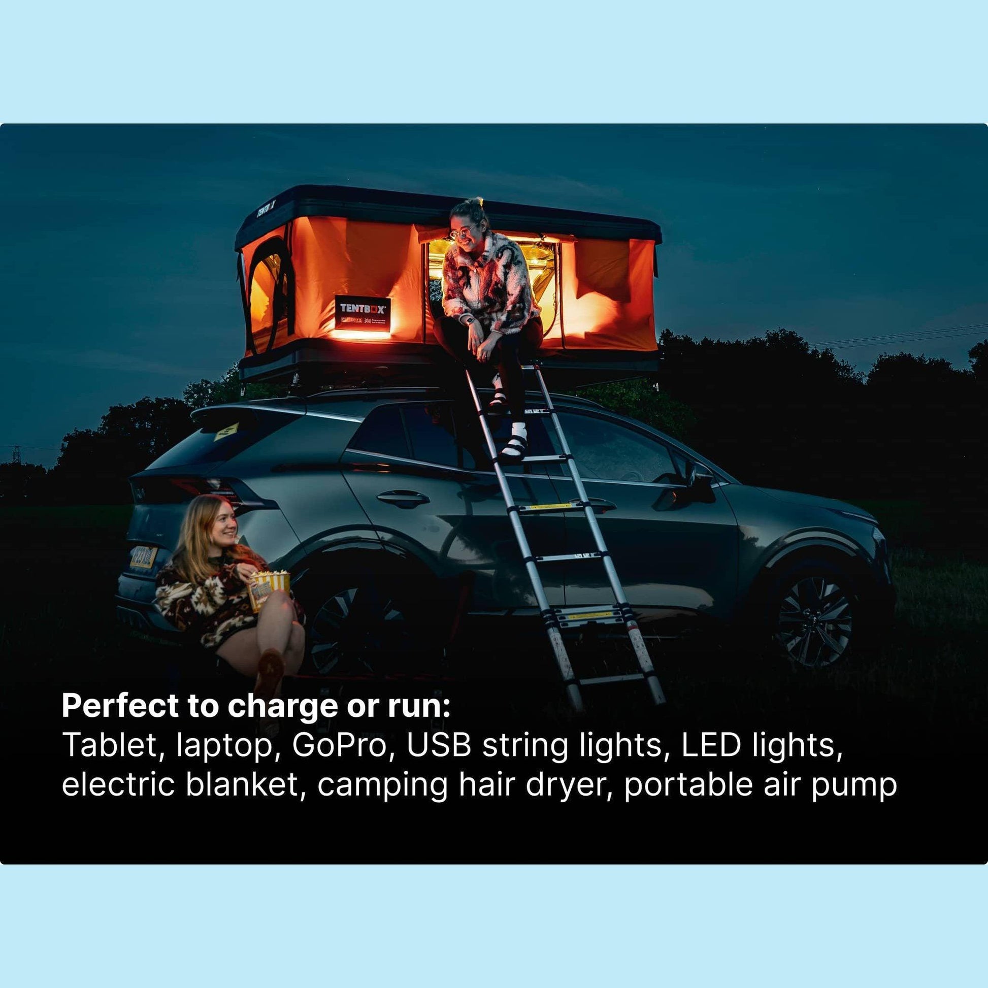 PowerStation - Charge On-the-Go with TentBox Stay powered on your TentBox adventures with the PowerStation. Charge multiple devices easily. Visit our Tentbox Showroom in Glasgow, Scotland!