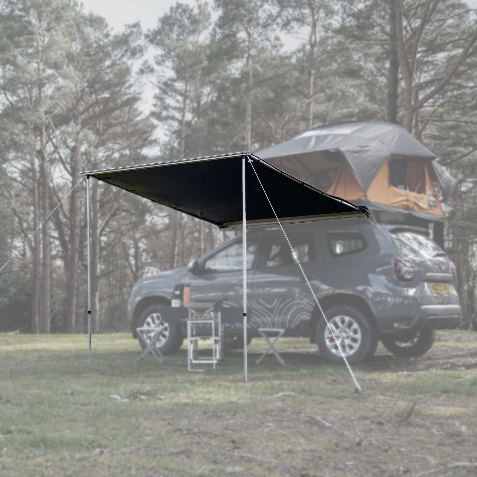 TentBox Side Awning Set (Universal Brackets) 2023 Update: Enhanced materials and a more durable design for the moving parts. The TentBox Side Awning is the ideal addition to your camp, providing shelter from both rain and sun. With its simple, sturdy cons
