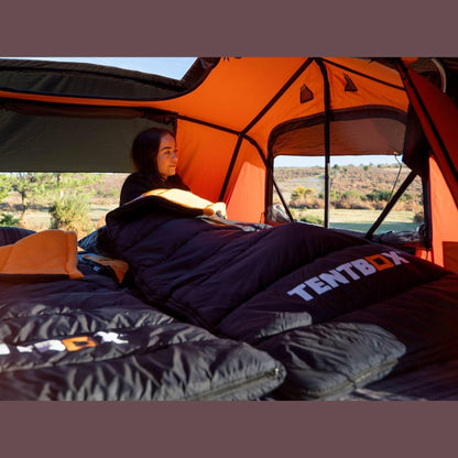 TentBox Sleeping Bag | West End Outdoors Stay warm in any weather with the TentBox Sleeping Bag. Lightweight, durable, and perfect for roof tent adventures all year round.