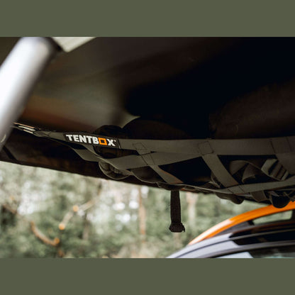 Lite XL Storage Web (Lite XL) Attach this storage web beneath your TentBox Lite XL using the included clips. It’s ideal for drying clothes, storing gear, or hanging lights. Once installed, it can remain in place even when you pack down your TentBox. Compa