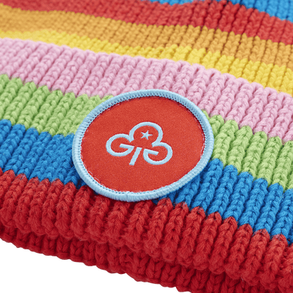 Rainbows uniform striped beanie