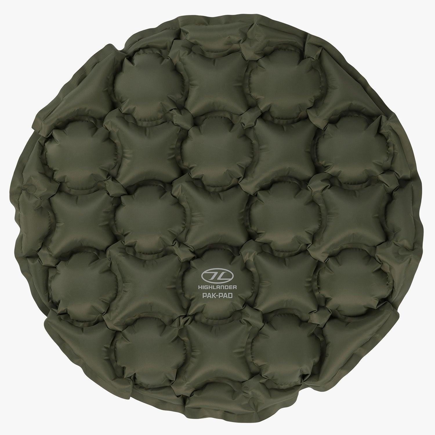 Highlander Pak Pad Air Seat Olive | Inflatable Camping Seat Cushion for Hiking