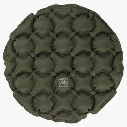 Highlander Pak Pad Air Seat Olive | Inflatable Camping Seat Cushion for Hiking