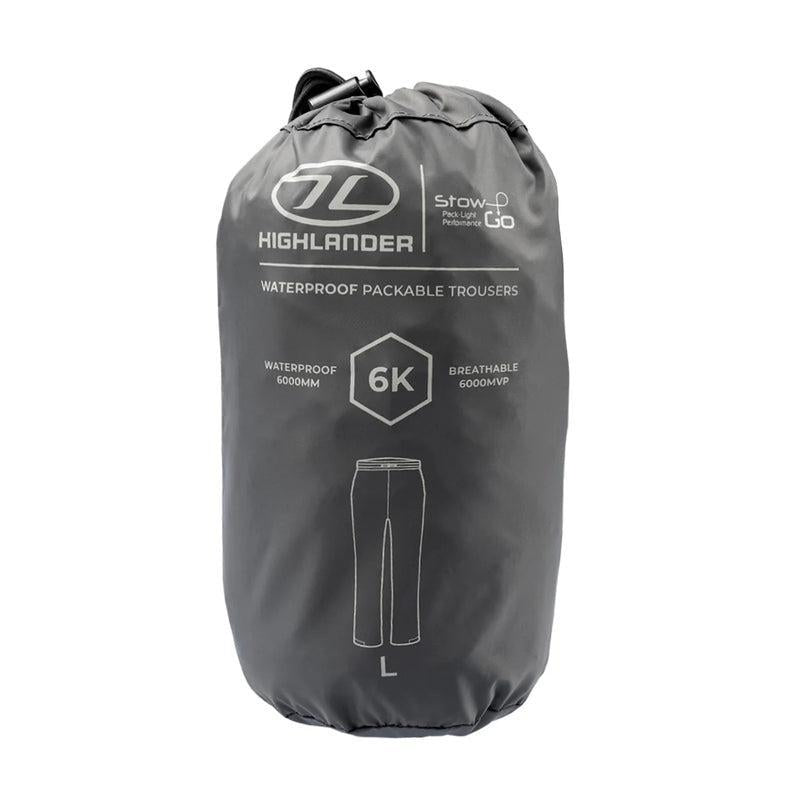 Highlander Stow & Go Waterproof Trousers – Lightweight Packaway Rain Overtrousers