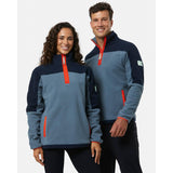 Half Zip Polar Fleece in Stone Blue