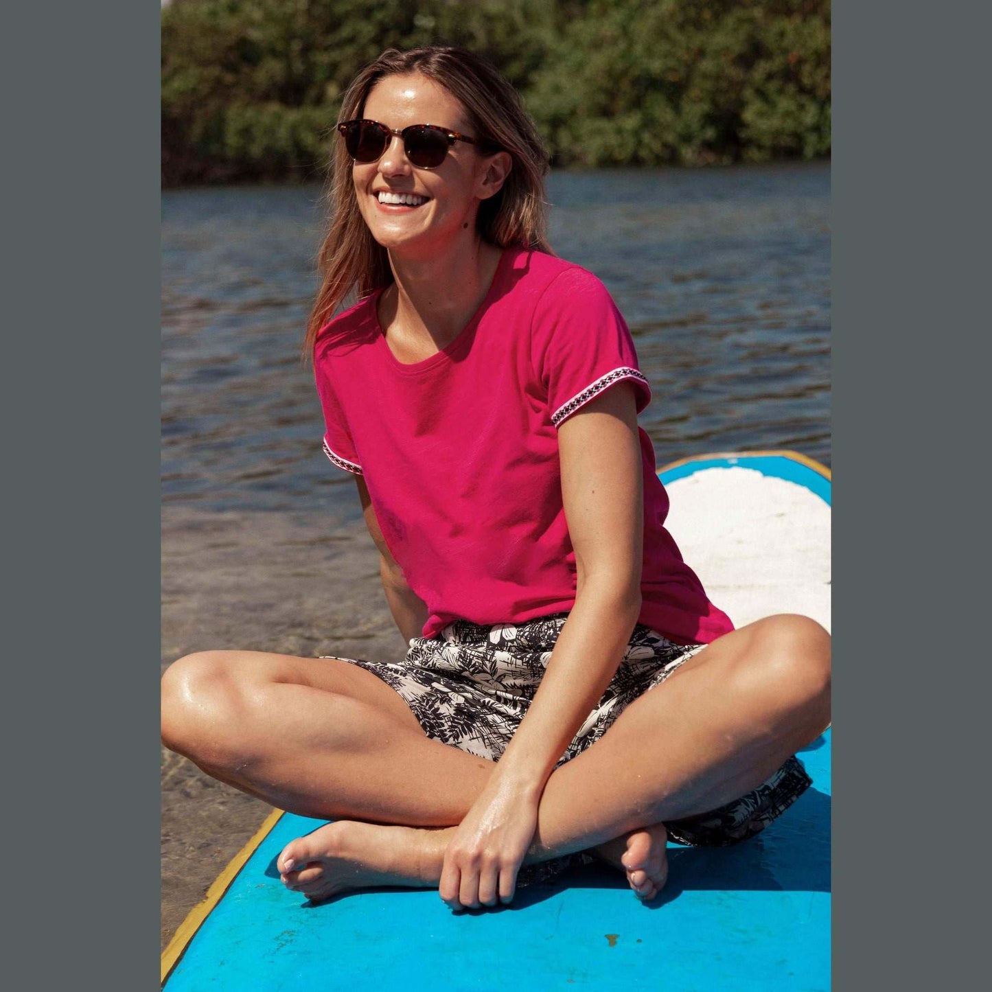 Weird Fish Women's Teya Tee Hot Pink